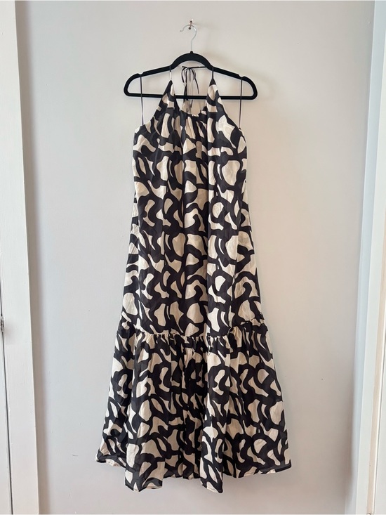 DISSH Dresses & Skirts - DISSH Silk Blend Halter Maxi Dress Neck Tie Printed Lined Lightweight